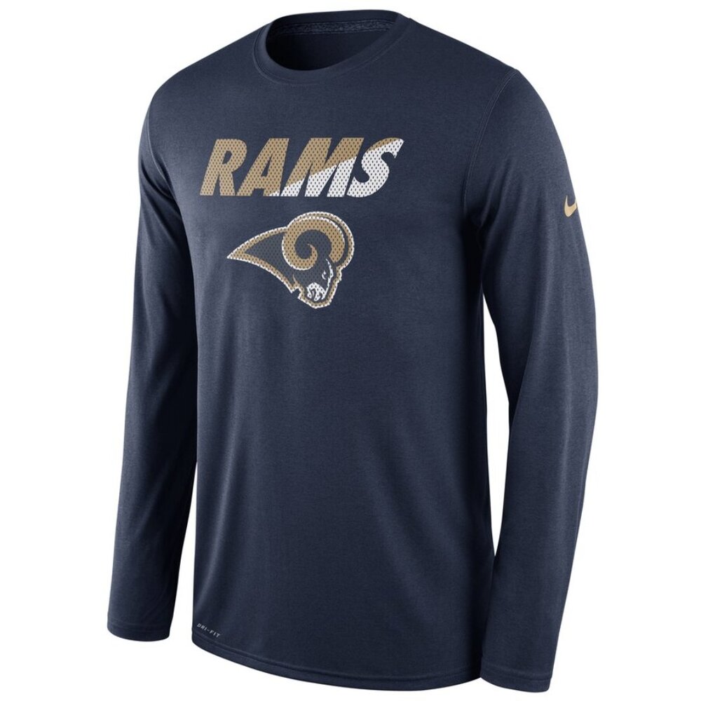 NWT Men's M Los Angeles Rams NFL Nike Navy Long Sleeve Performance Tee
